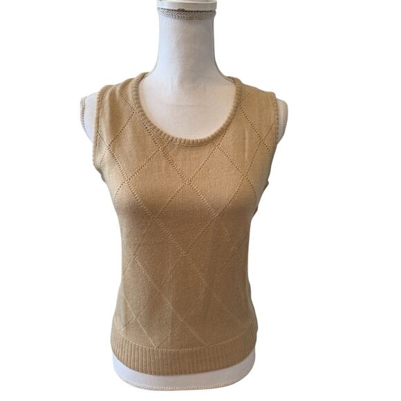 Vintage 70s Sears Argyle Sweater Vest Coffee - Picture 1 of 5